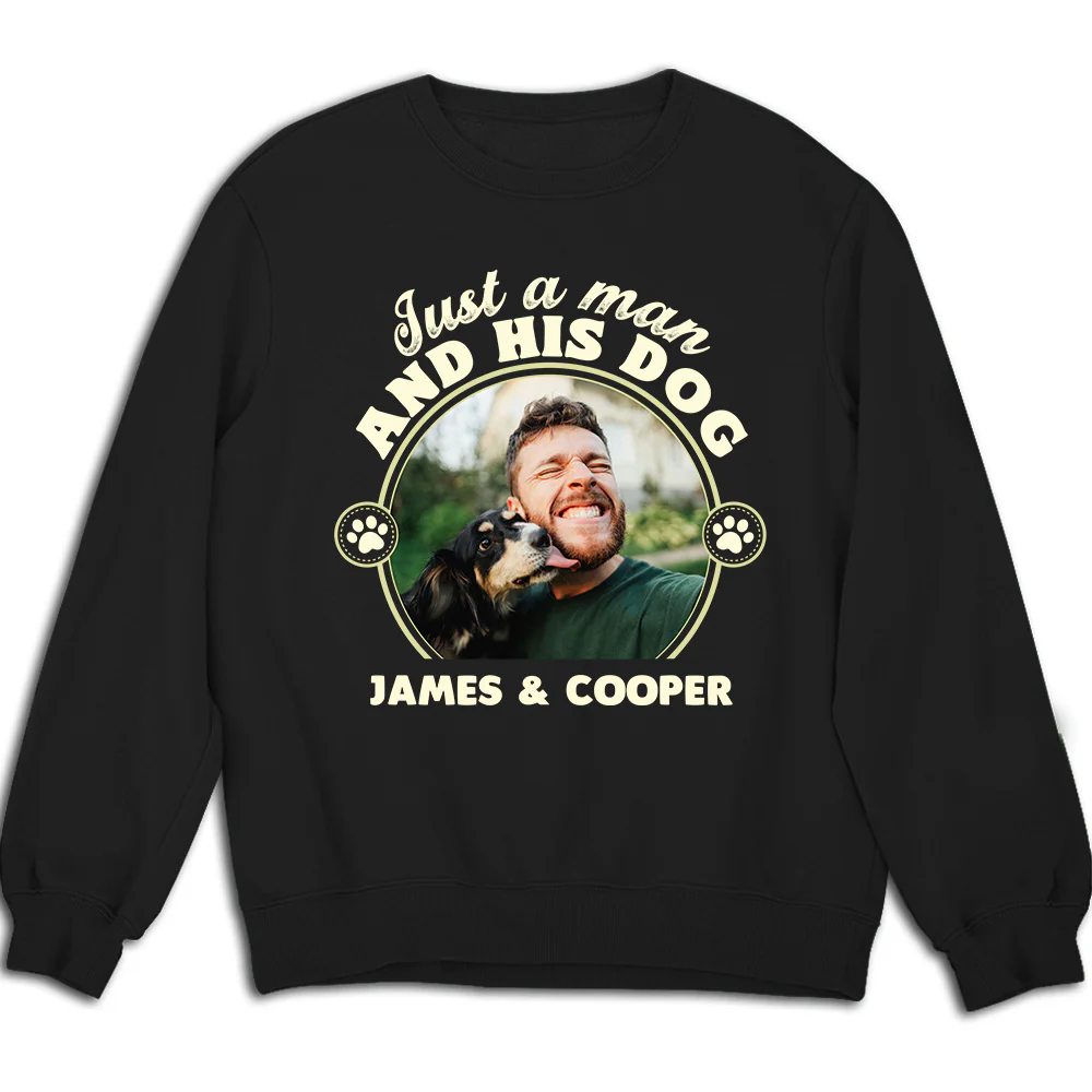 The Man And The Dog Photo - Personalized Custom Sweatshirt