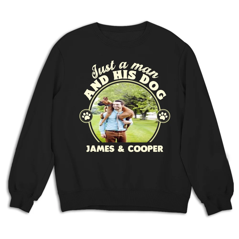 The Man And The Dog Photo - Personalized Custom Sweatshirt - Image 4