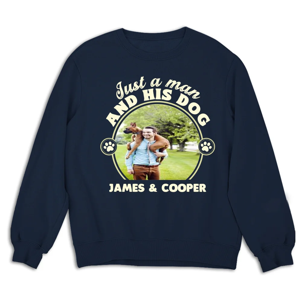 The Man And The Dog Photo - Personalized Custom Sweatshirt - Image 5