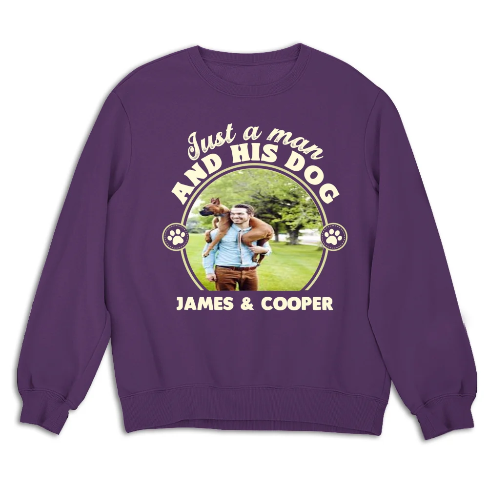 The Man And The Dog Photo - Personalized Custom Sweatshirt - Image 6