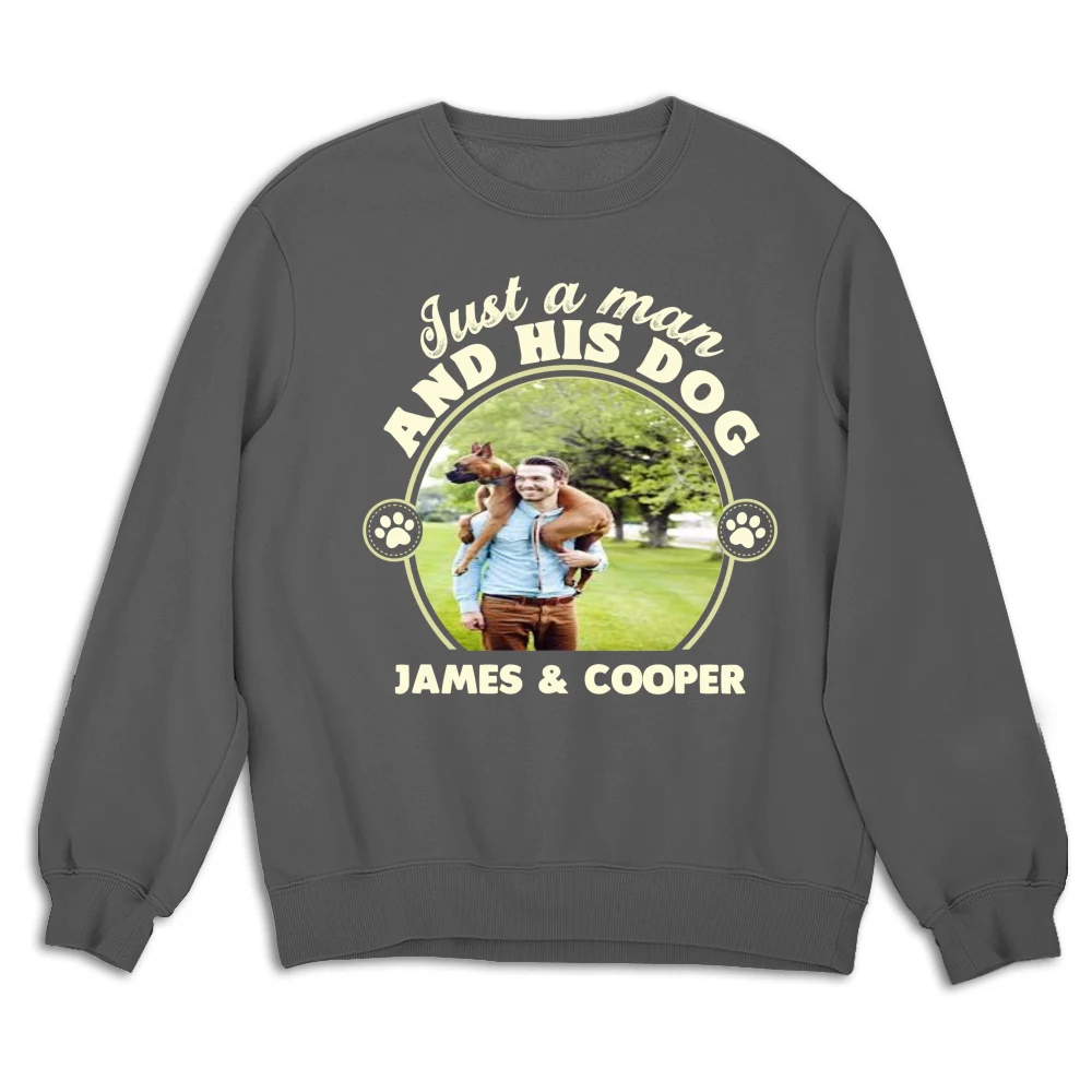 The Man And The Dog Photo - Personalized Custom Sweatshirt - Image 7