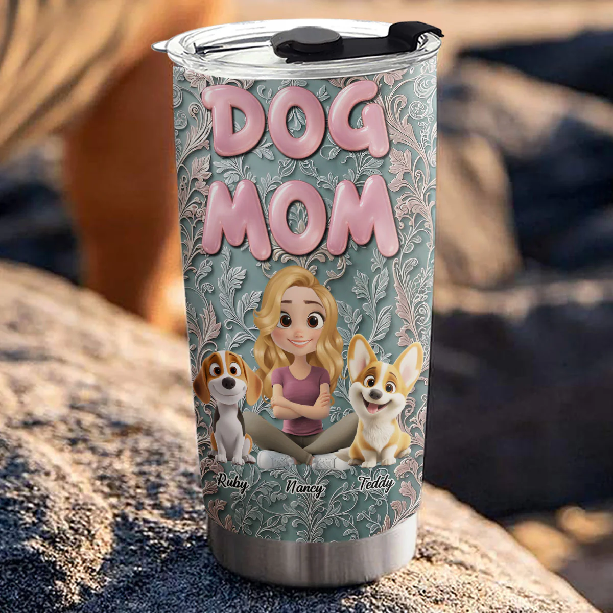 The Mom Of The Dog - Personalized Custom 3D Effect Tumbler - Image 3
