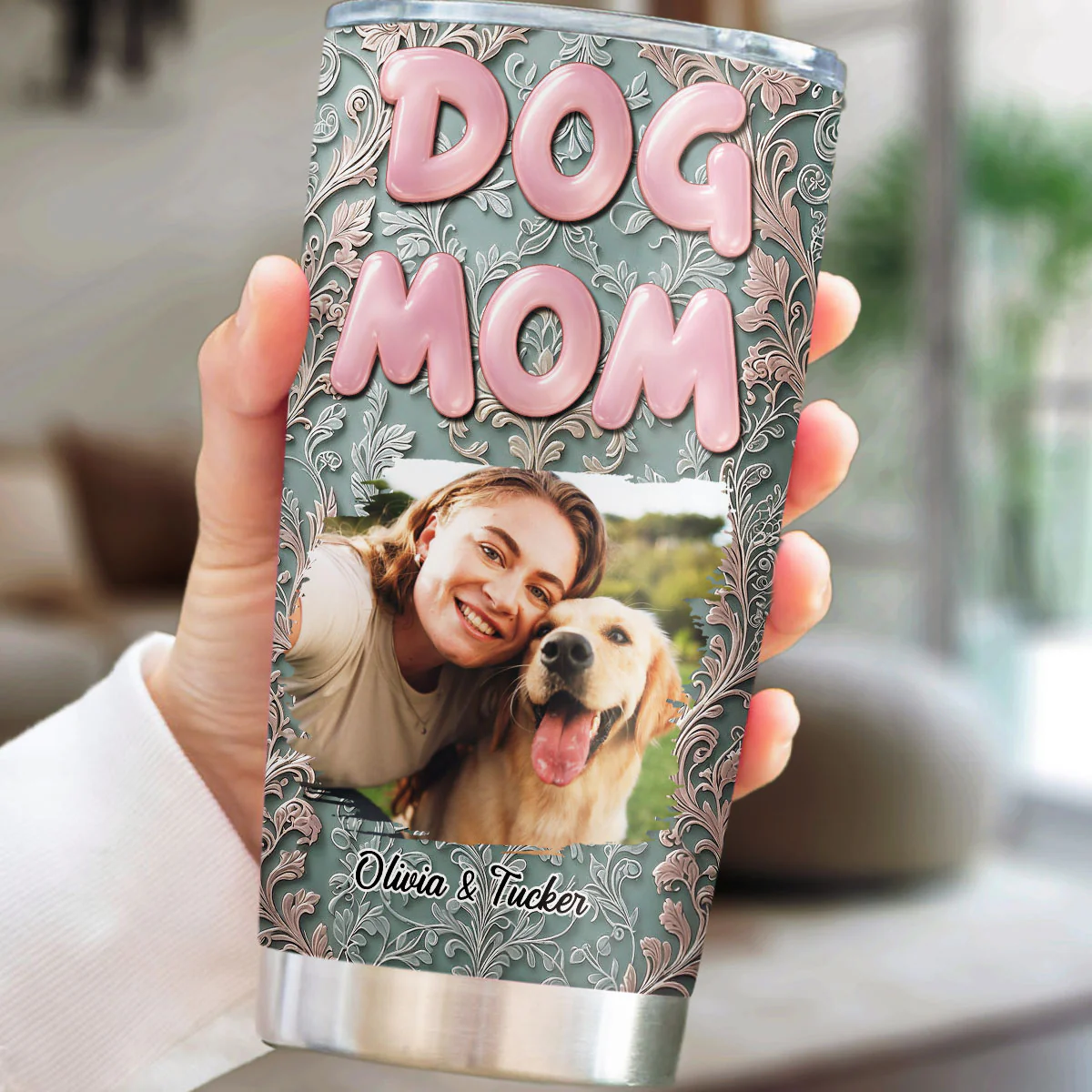 The Mom Of The Dog Photo - Personalized Custom 3D Effect Tumbler