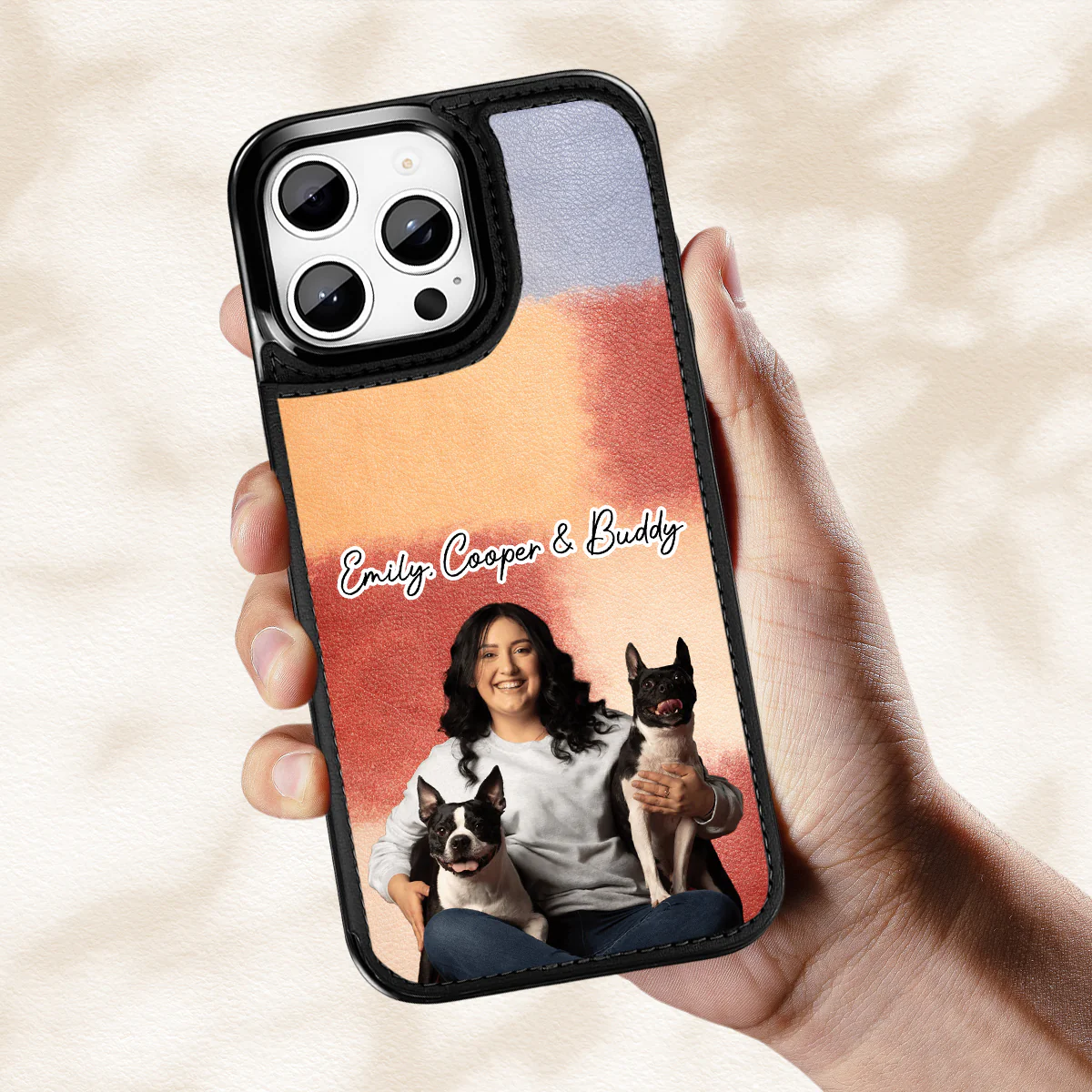 The Mom They Need Photo - Personalized Custom Leather Phone Case - Image 2