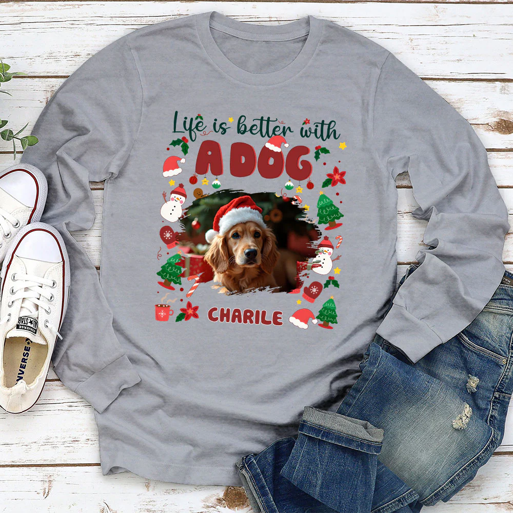 The More The Better Snow Ver Photo - Personalized Custom Long Sleeve T-Shirt - Image 2