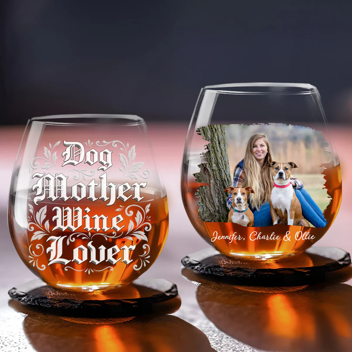 The One Who Loves Dog Photo - Personalized Custom 3D Effect Wine Glass