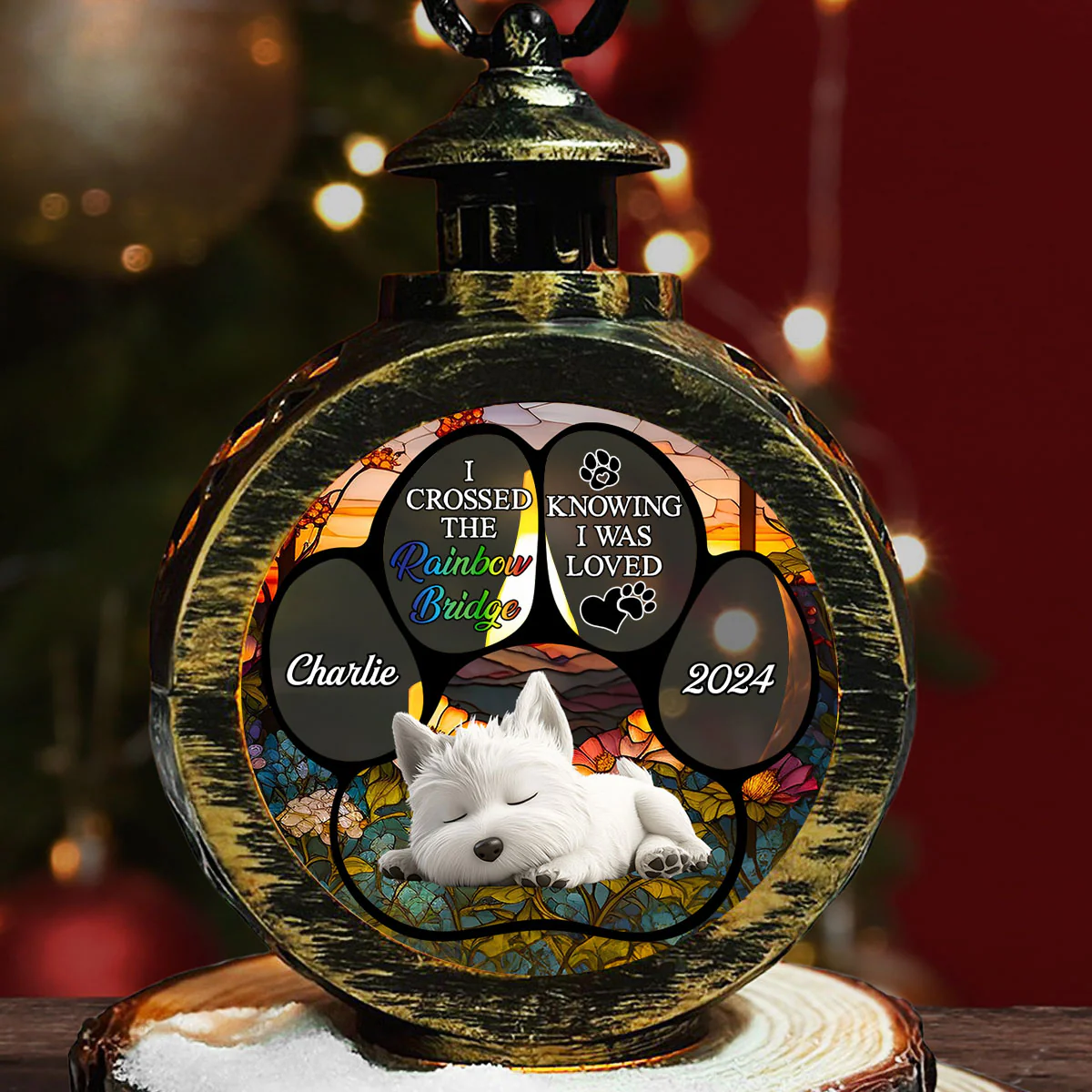 The Rainbow Bridge - Personalized Custom Christmas Lantern