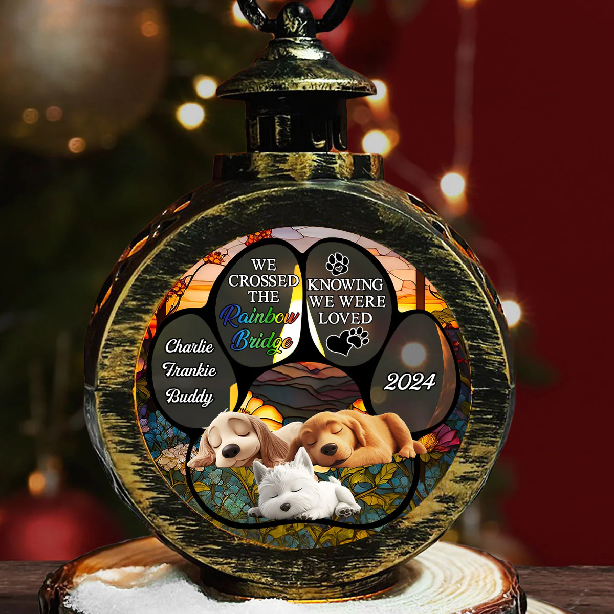 The Rainbow Bridge - Personalized Custom Christmas Lantern - Image 6