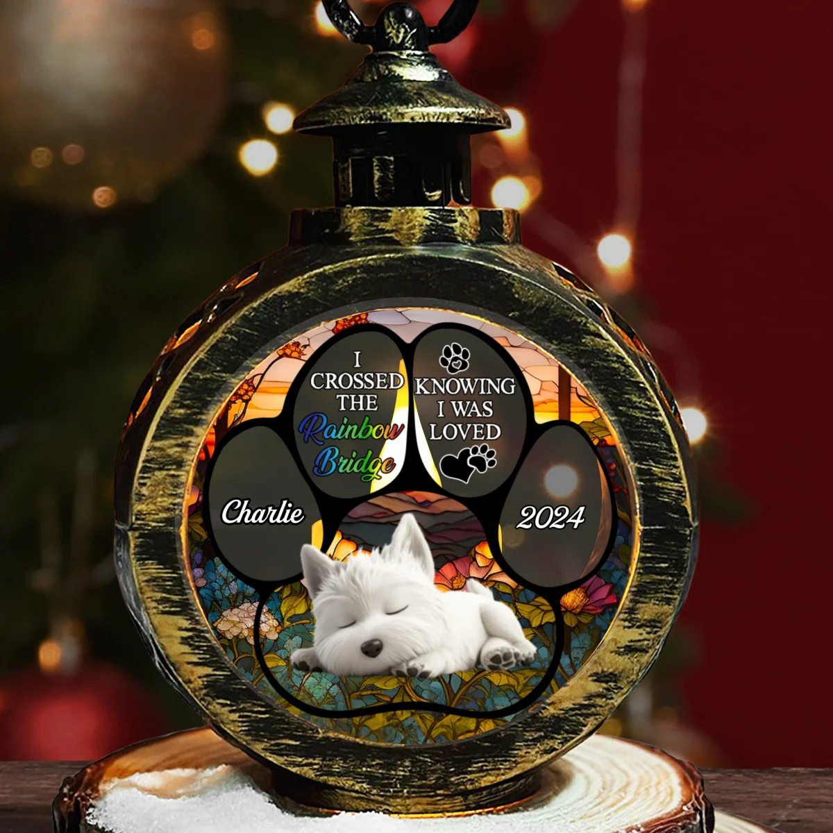 The Rainbow Bridge - Personalized Custom Christmas Lantern - Image 7
