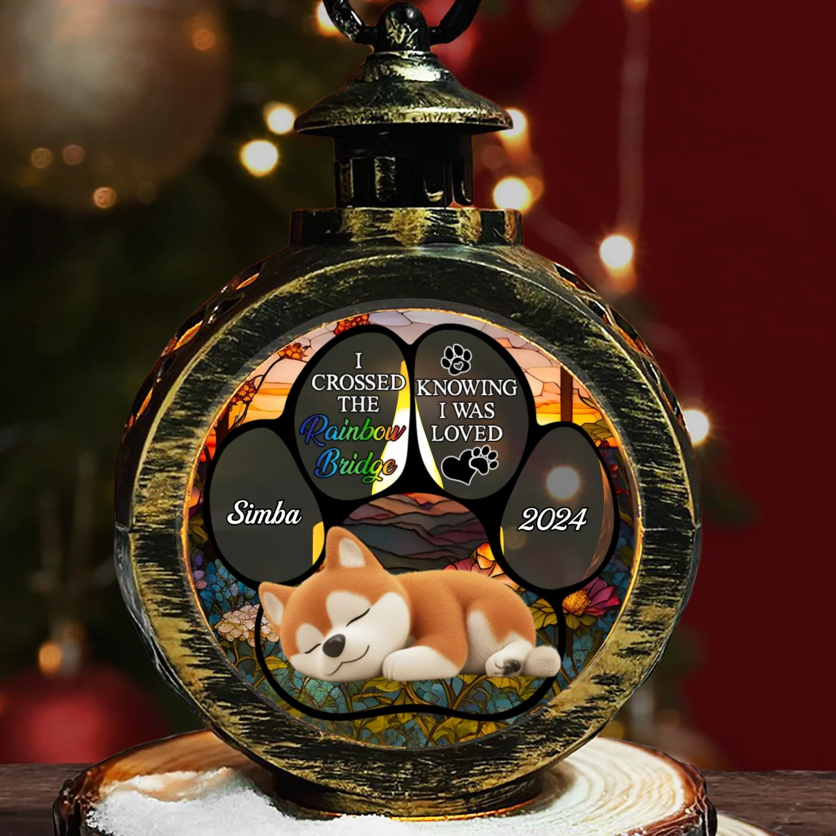 The Rainbow Bridge Pet - Personalized Custom Christmas Lantern - Image 7