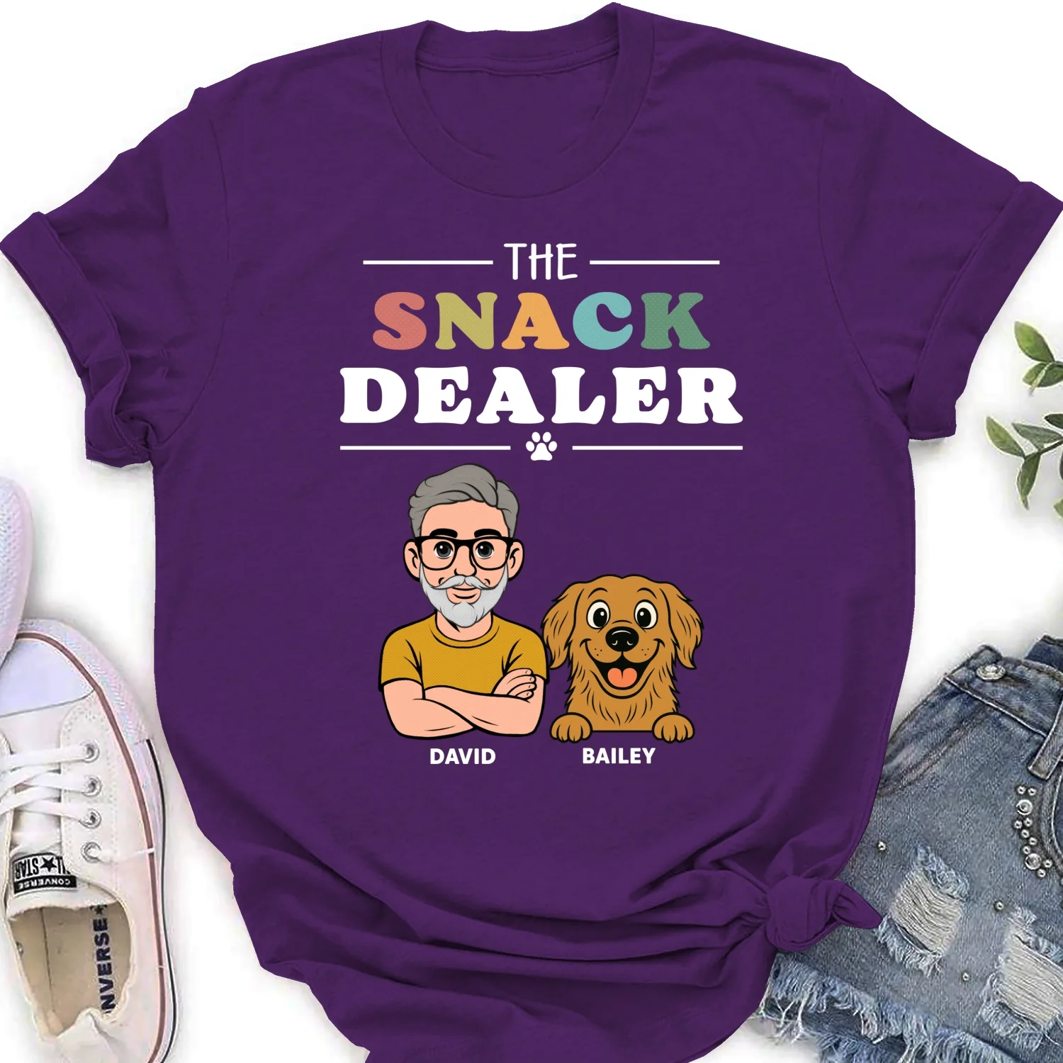 The Snack Dealer And Comic Dogs - Personalized Custom Women's T-shirt - Image 10