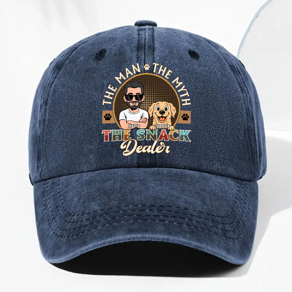 The Snack Dealer - Personalized Custom Vintage Washed Denim Cap