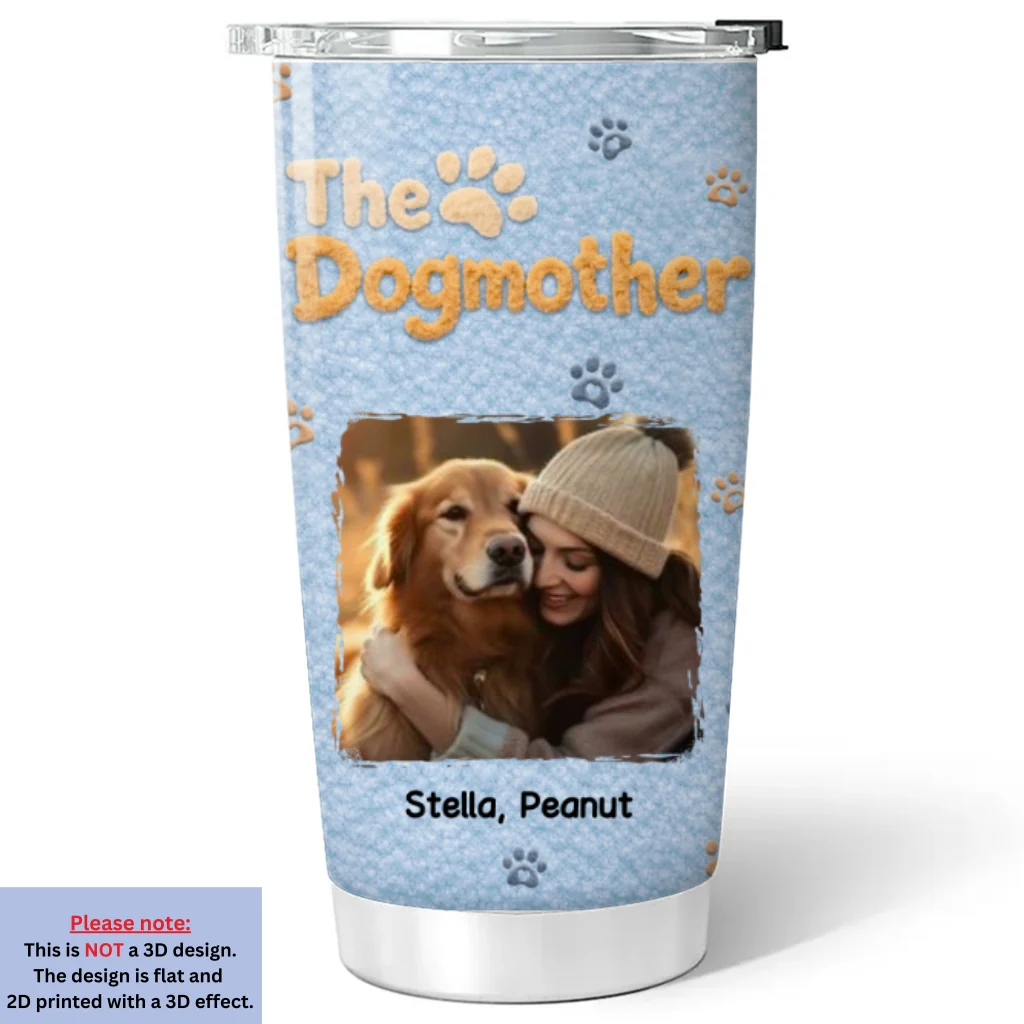 The Stuffy Dog Mother Photo - Personalized Custom 3D Effect Tumbler - Image 2