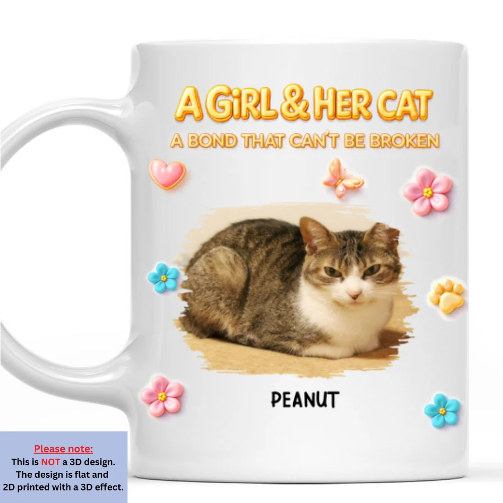 The Unbreakable Cat And Human Bond Photo - Personalized Custom 3D Effect Coffee Mug - Image 4