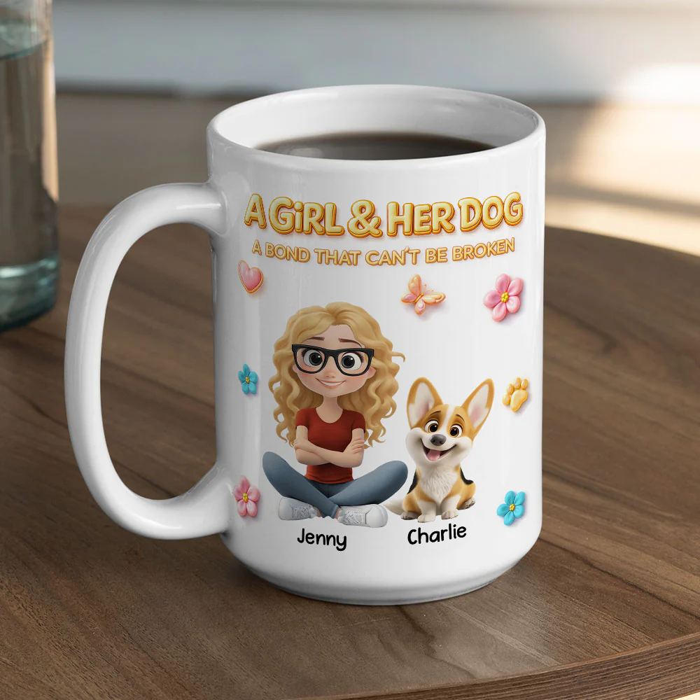 The Unbreakable Dog And Human Bond - Personalized Custom 3D Effect Coffee Mug - Image 3