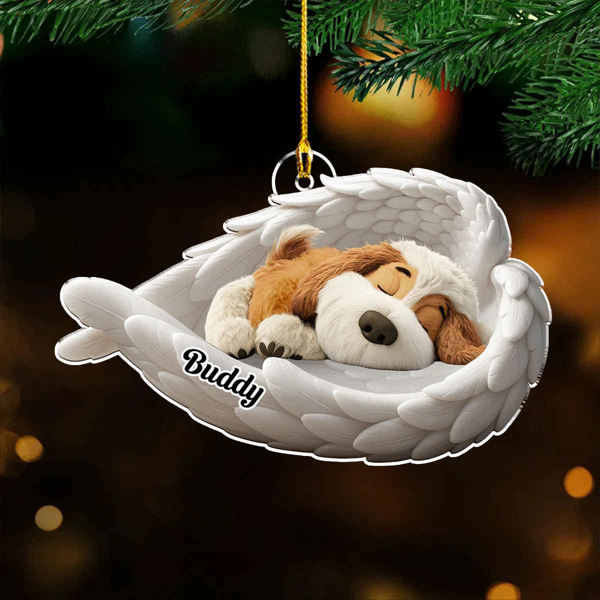 The Wings Of My Dog - Personalized Custom Acrylic Ornament - Image 4