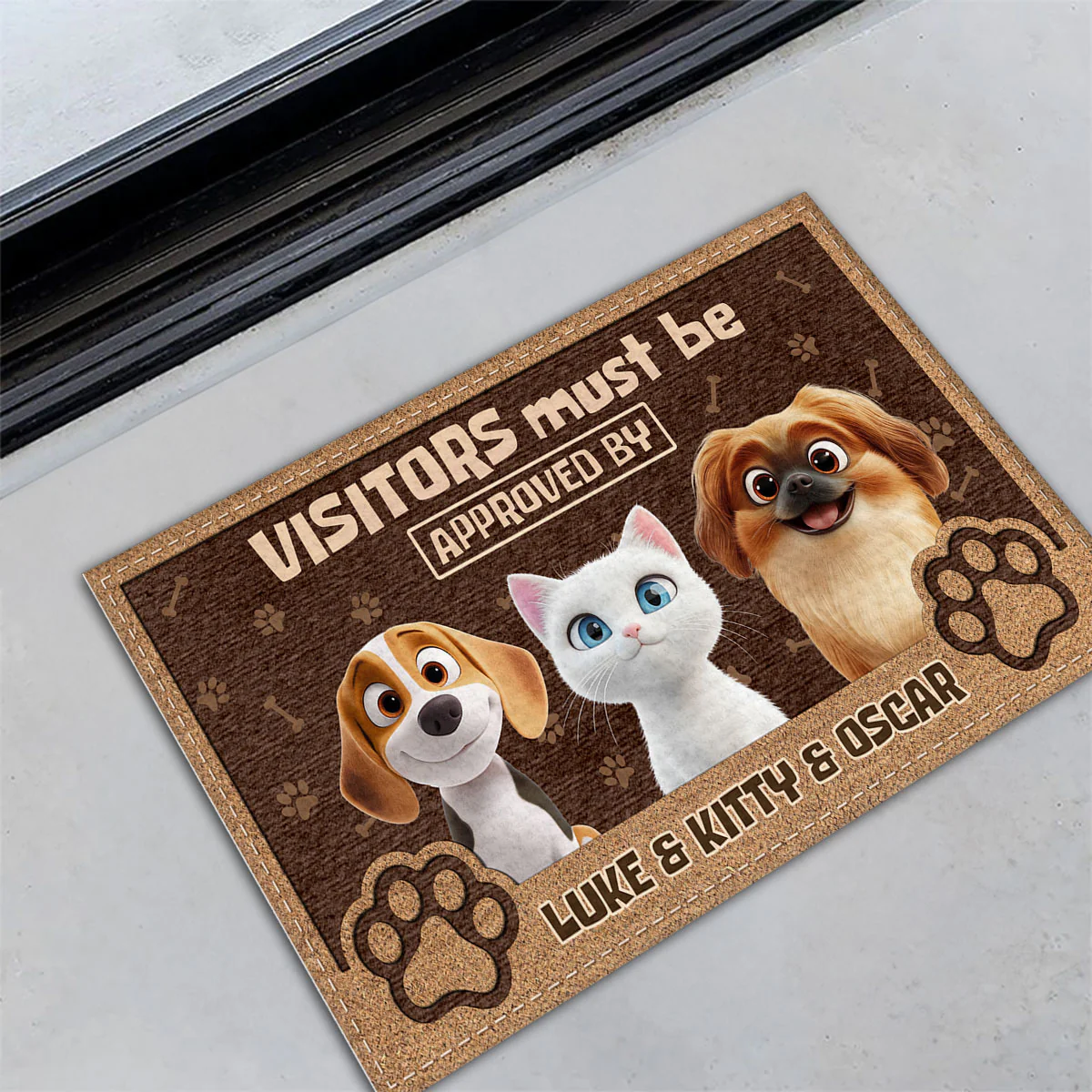 Their Permission To Come In - Personalized Custom Doormat - Image 3