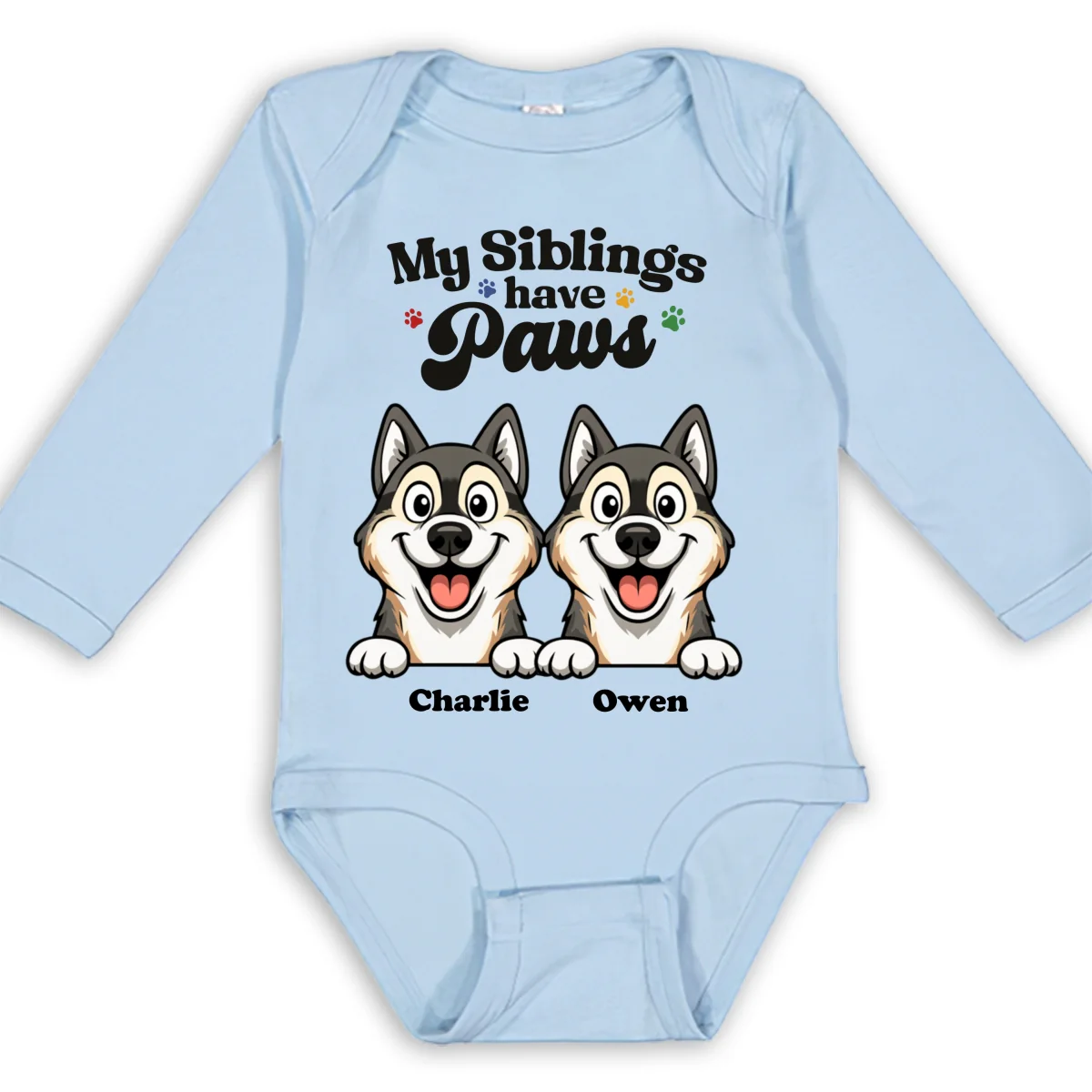 They Have Paws Pet Version - Personalized Custom Long Sleeve Baby Onesie - Image 8