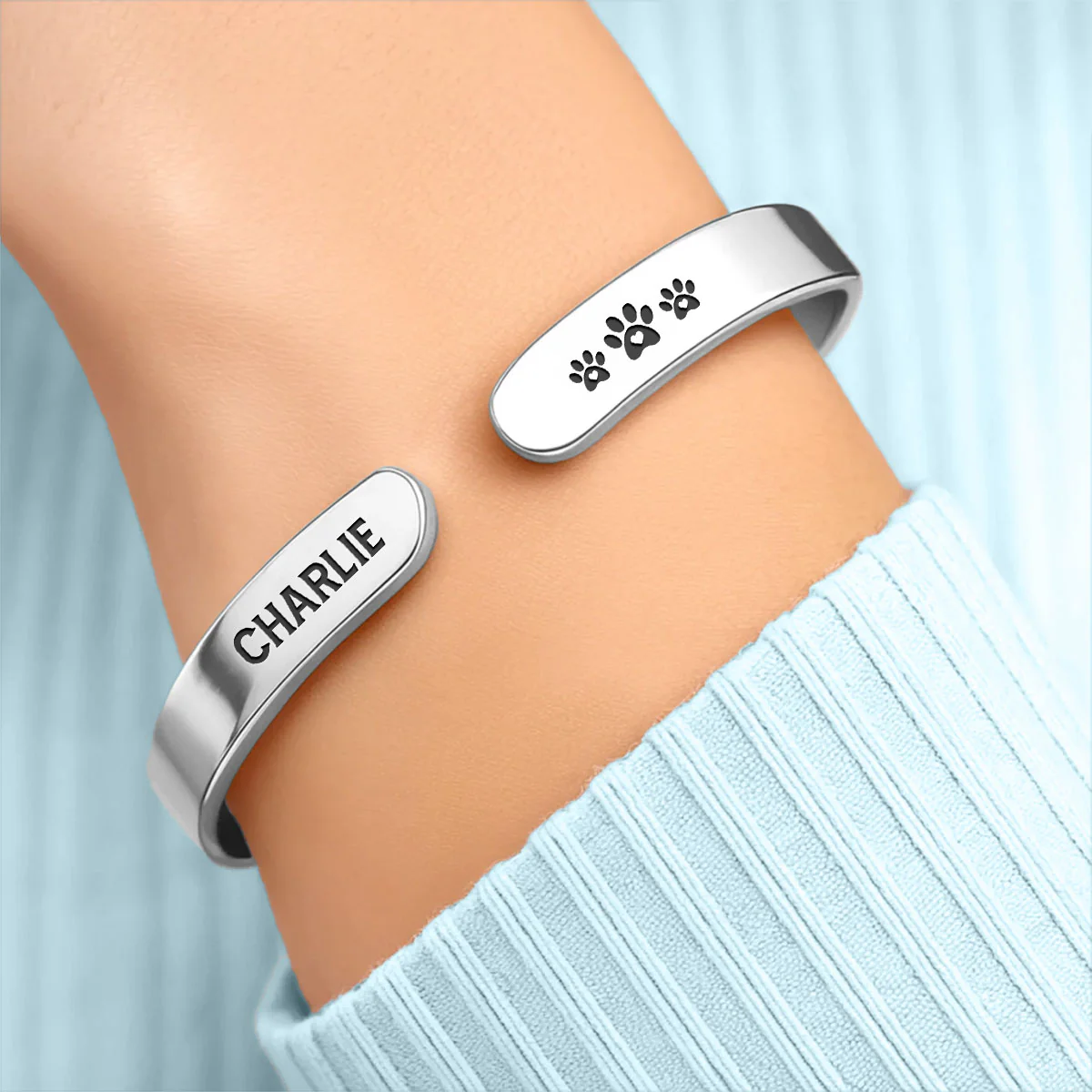 They Walk Beside Us Every Day - Personalized Custom Bracelet Cuff - Image 3