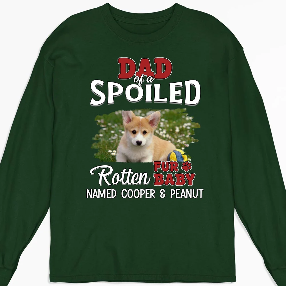 Thinking About My Spoiled Babies Dark Photo Ver - Personalized Custom Long Sleeve T-shirt - Image 7