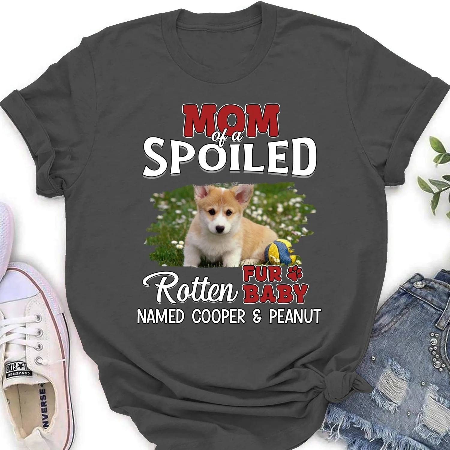 Thinking About My Spoiled Babies Dark Photo Ver - Personalized Custom Women's T-shirt - Image 10