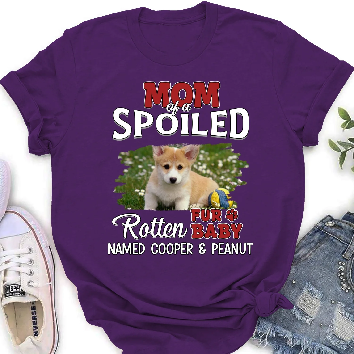 Thinking About My Spoiled Babies Dark Photo Ver - Personalized Custom Women's T-shirt - Image 11