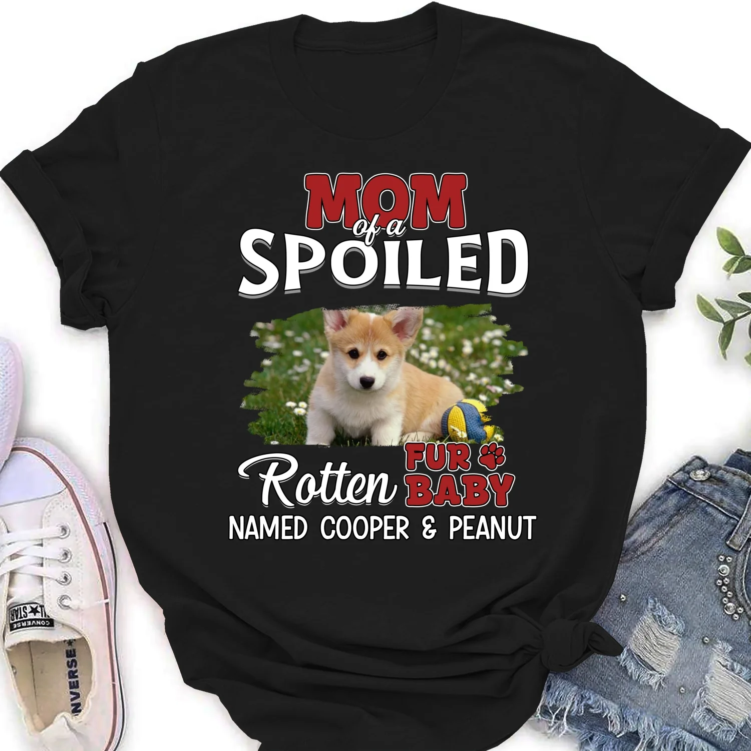 Thinking About My Spoiled Babies Dark Photo Ver - Personalized Custom Women's T-shirt - Image 7