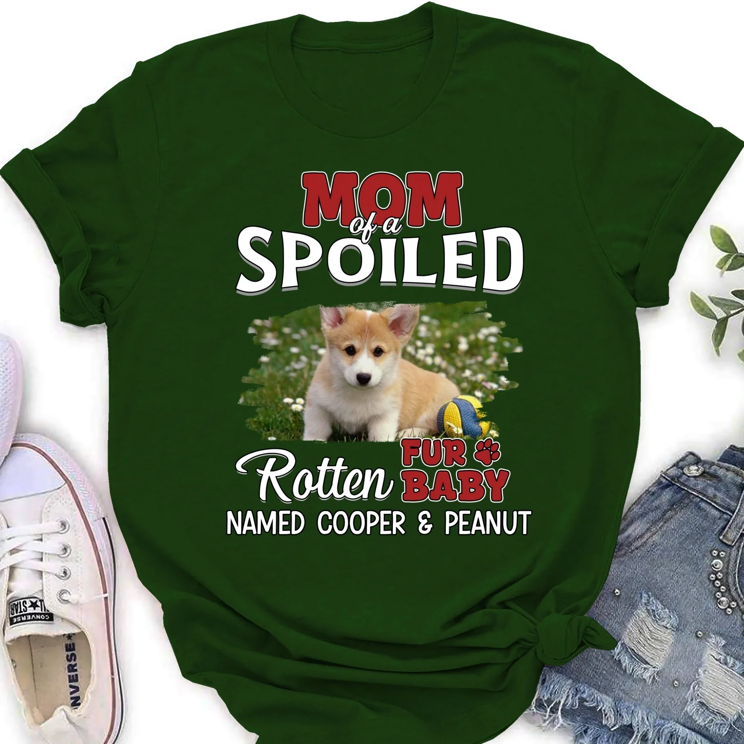 Thinking About My Spoiled Babies Dark Photo Ver - Personalized Custom Women's T-shirt - Image 9