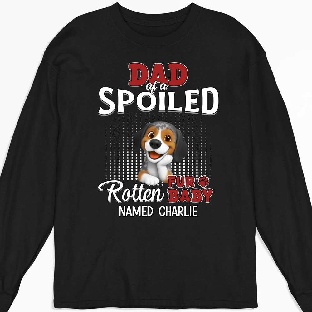 Thinking About My Spoiled Babies Dark Ver - Personalized Custom Long Sleeve T-shirt - Image 4