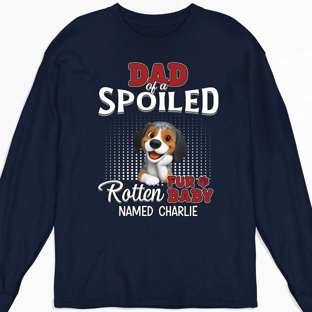 Thinking About My Spoiled Babies Dark Ver - Personalized Custom Long Sleeve T-shirt - Image 5