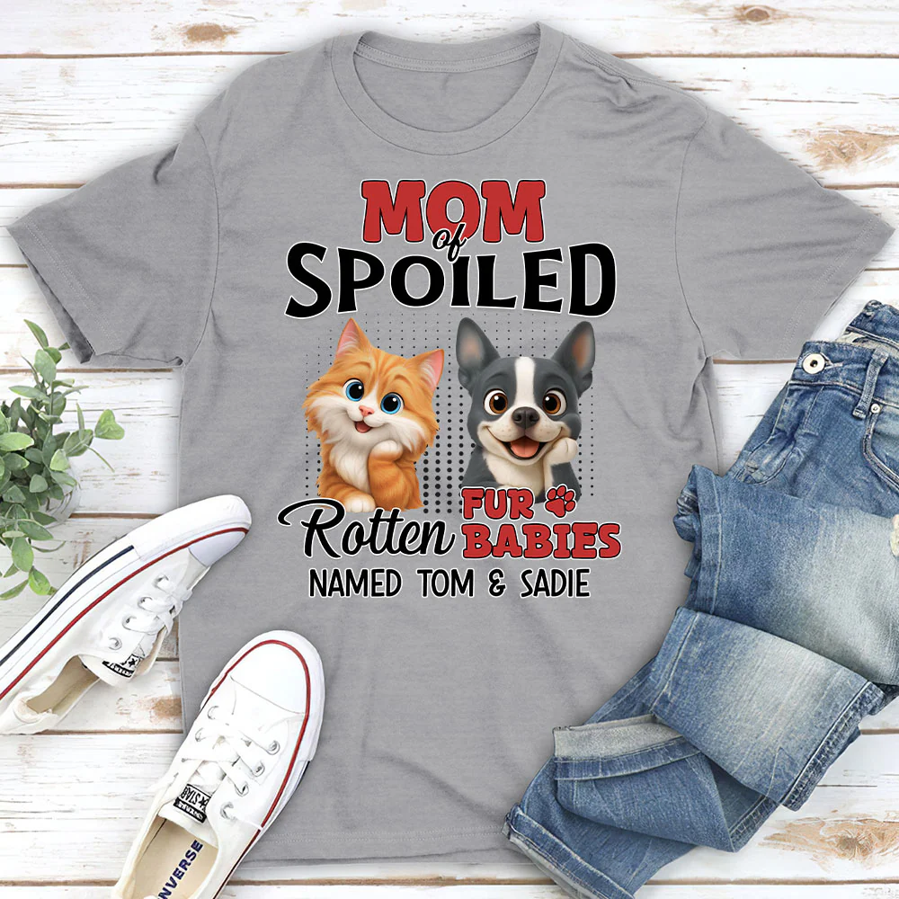 Thinking About My Spoiled Babies - Personalized Custom Unisex T-Shirt - Image 2