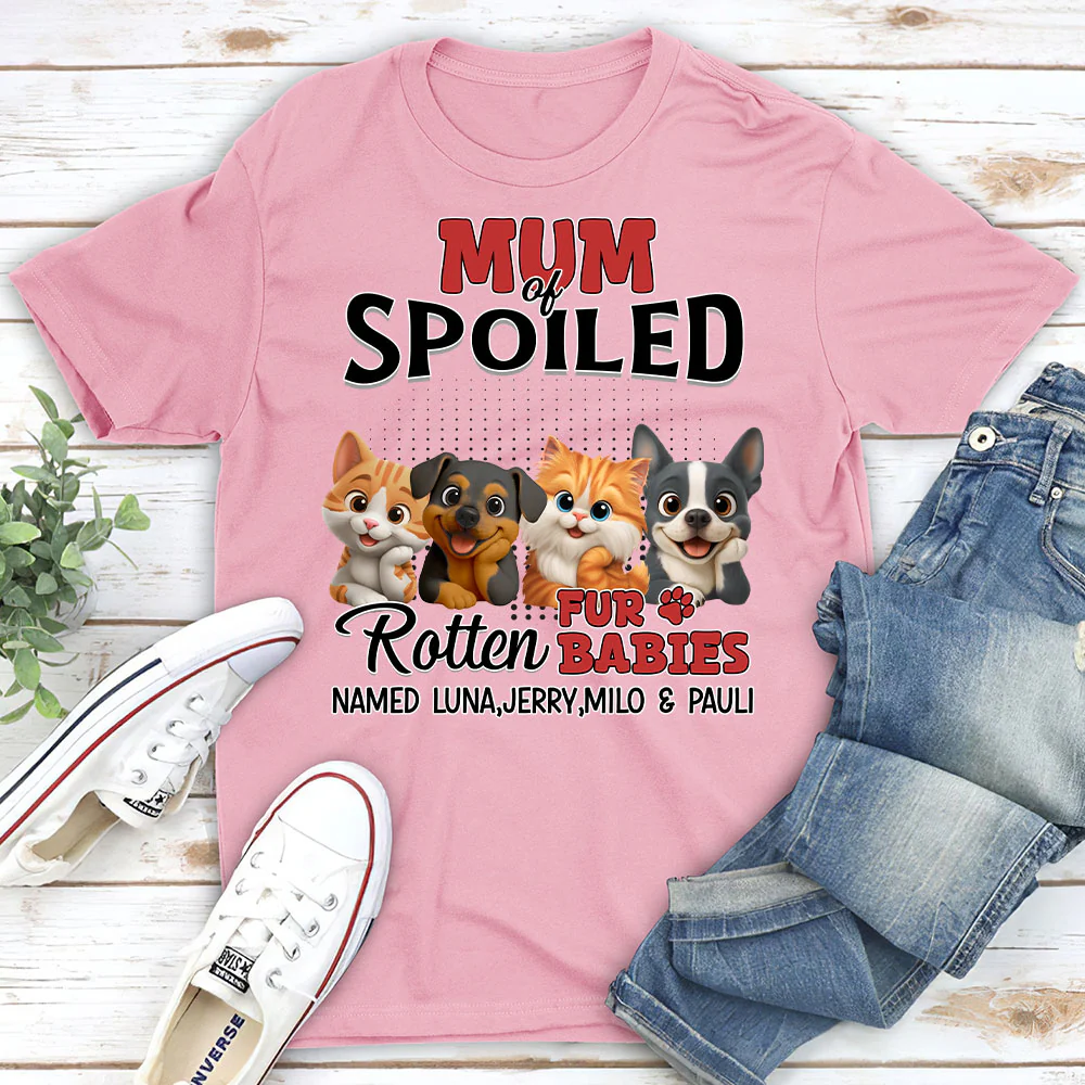 Thinking About My Spoiled Babies - Personalized Custom Unisex T-Shirt - Image 4