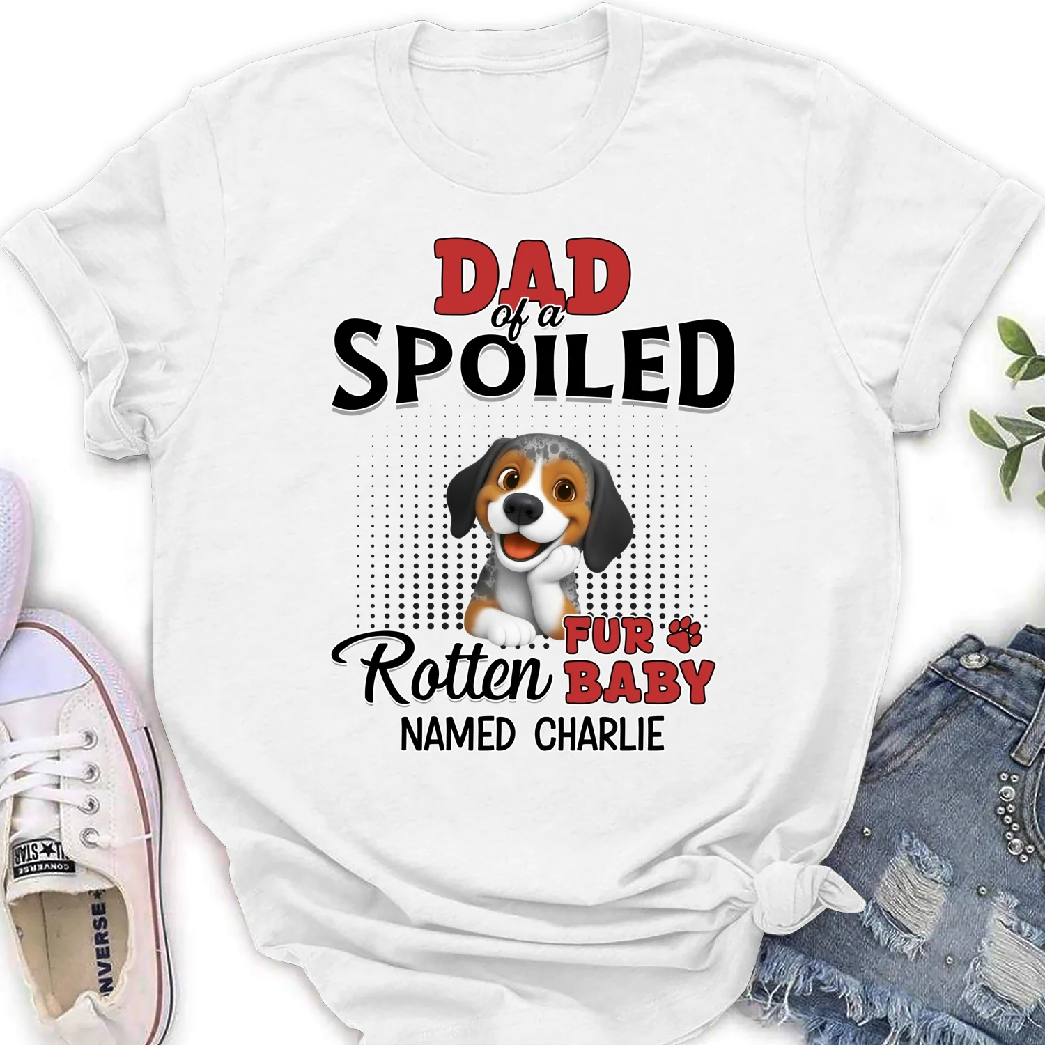 Thinking About My Spoiled Babies - Personalized Custom Women's T-shirt - Image 5