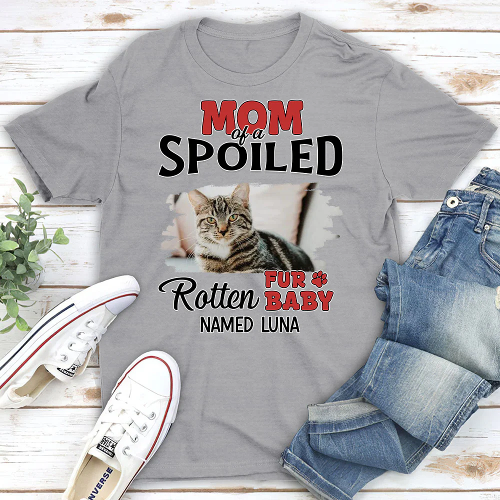 Thinking About My Spoiled Babies Photo - Personalized Custom Unisex T-Shirt - Image 2