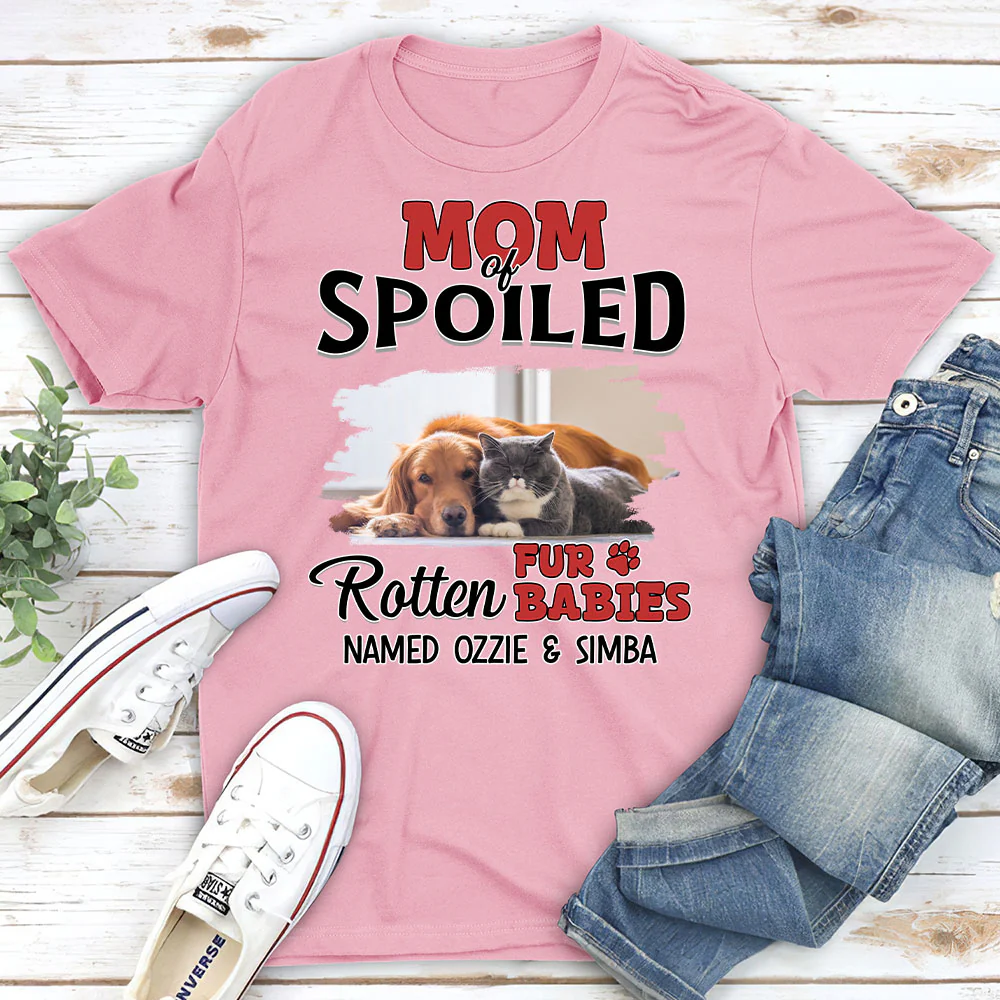 Thinking About My Spoiled Babies Photo - Personalized Custom Unisex T-Shirt - Image 4