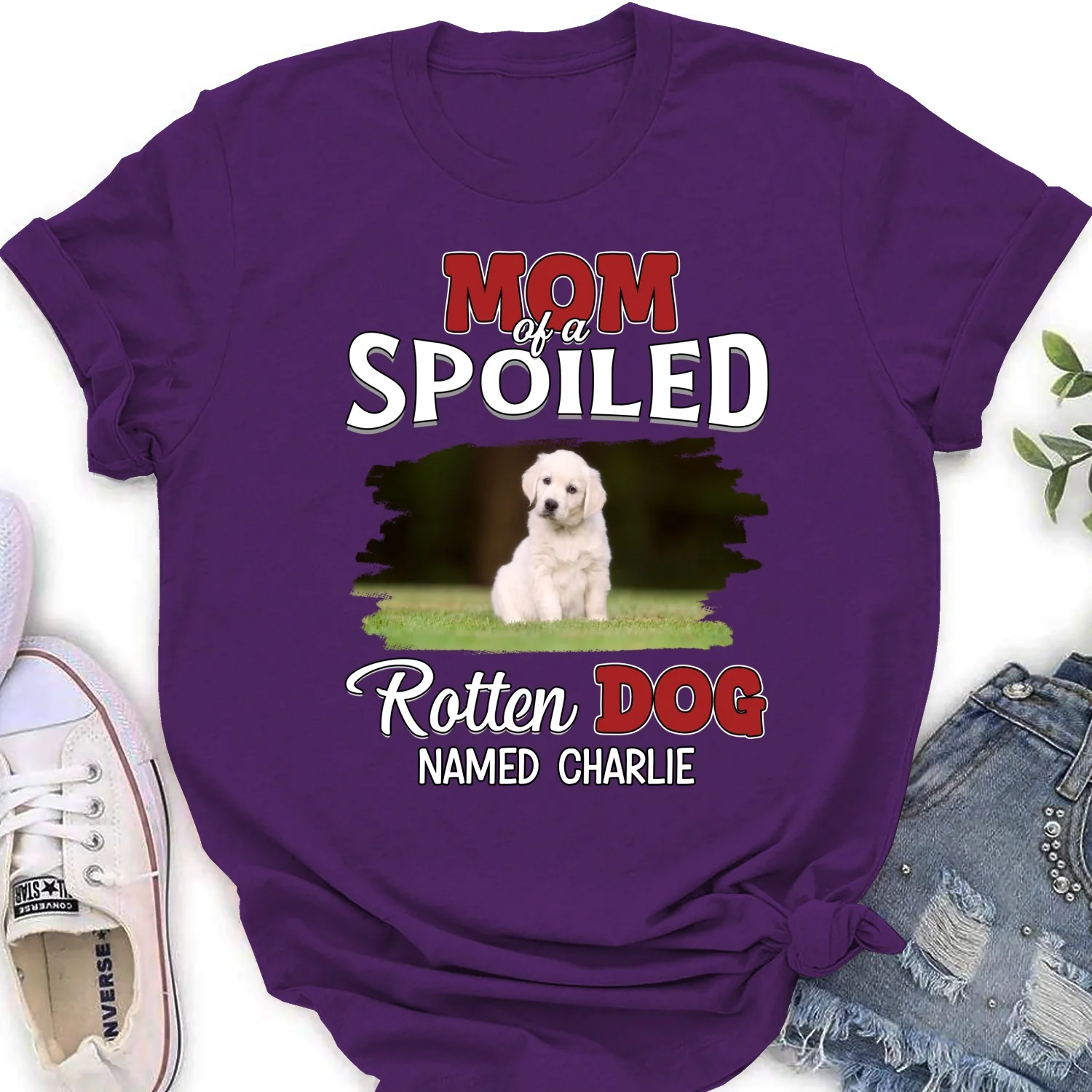 Thinking About My Spoiled Baby Photo - Personalized Custom Women's T-Shirt - Image 10