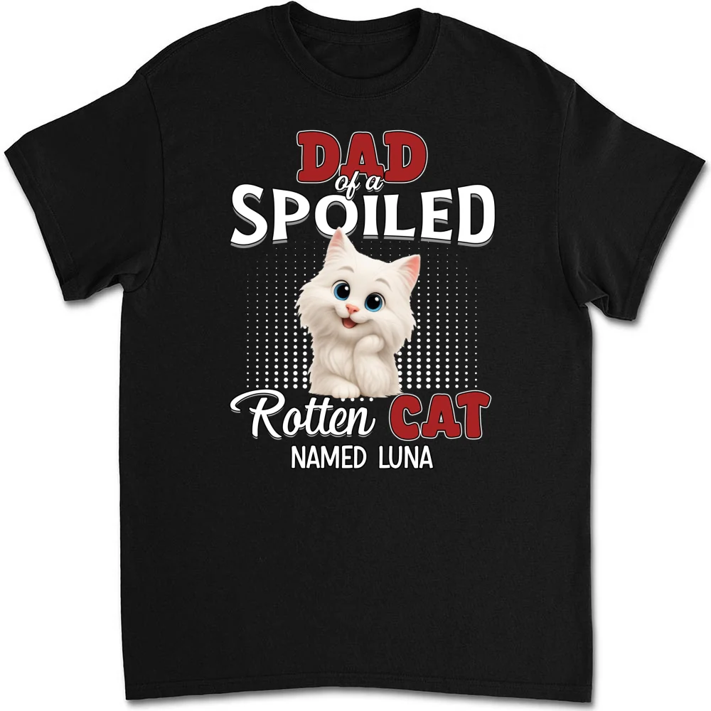 Thinking About My Spoiled Cats Dark Ver - Personalized Custom Unisex T-shirt - Image 6
