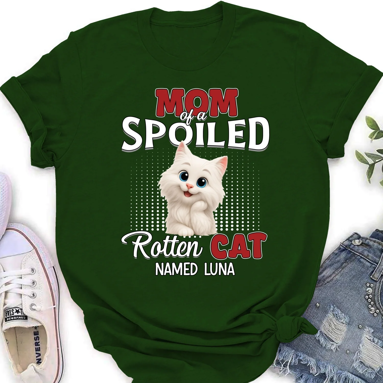 Thinking About My Spoiled Cats Dark Ver - Personalized Custom Women's T-shirt - Image 8