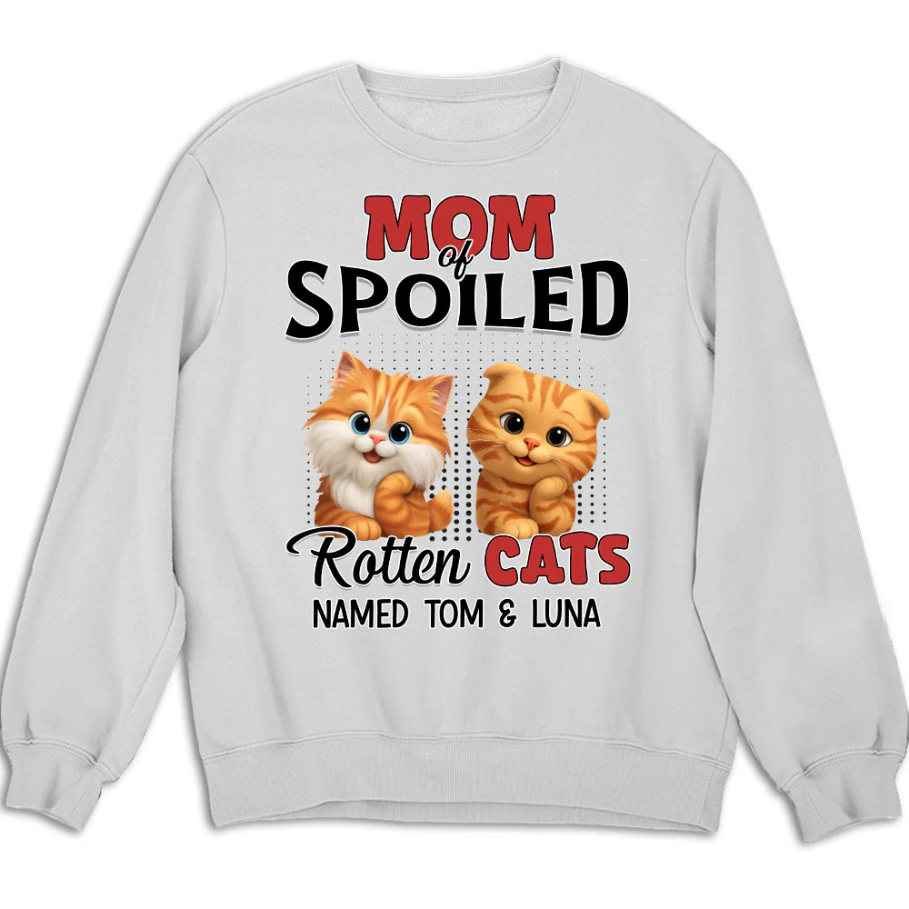 Thinking About My Spoiled Cats - Personalized Custom Sweatshirt