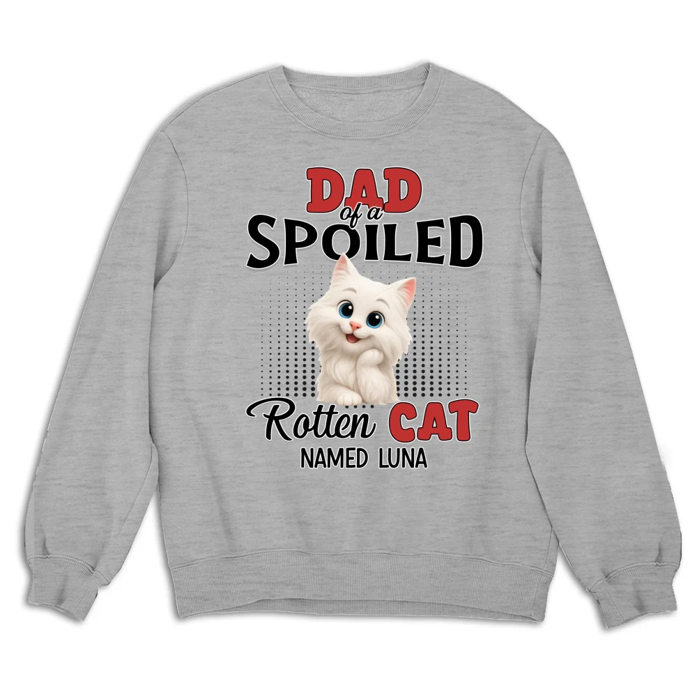 Thinking About My Spoiled Cats - Personalized Custom Sweatshirt - Image 4
