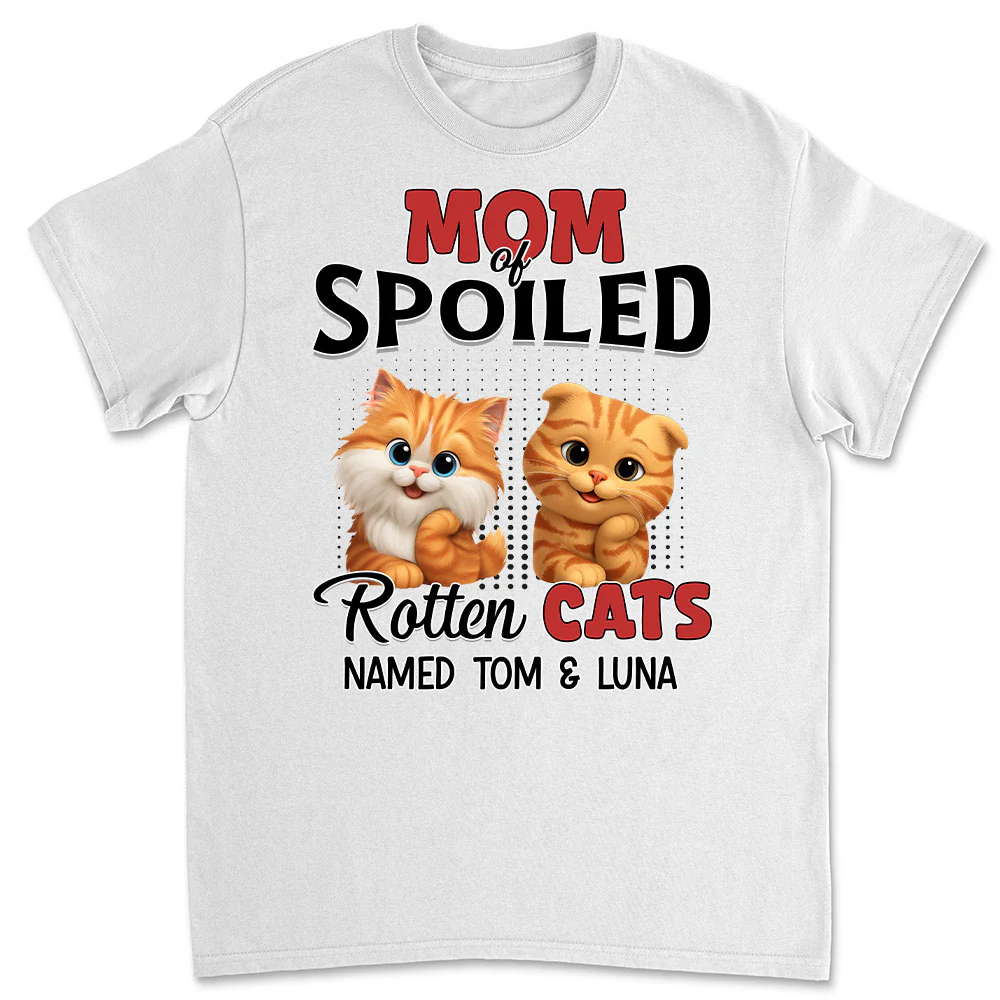 Thinking About My Spoiled Cats - Personalized Custom Unisex T-Shirt