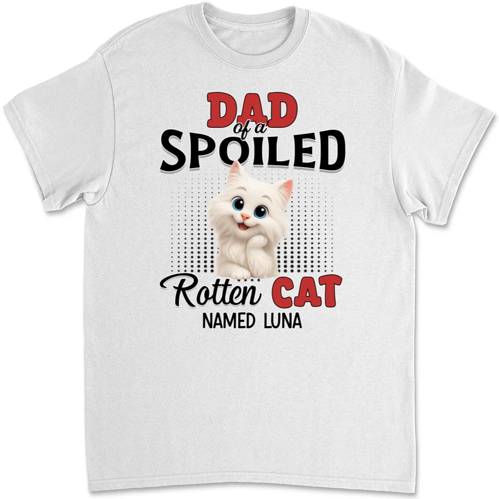 Thinking About My Spoiled Cats - Personalized Custom Unisex T-Shirt - Image 5