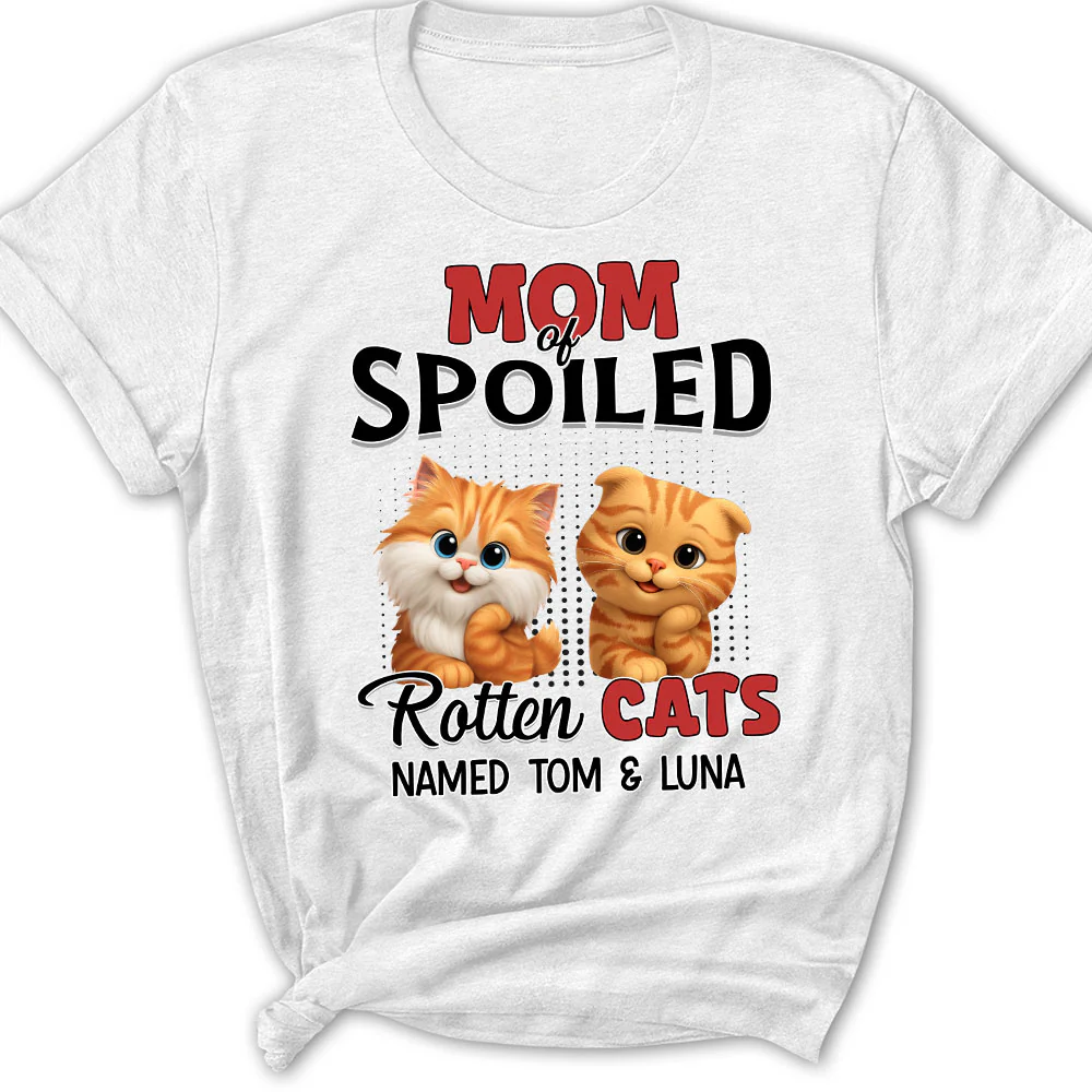 Thinking About My Spoiled Cats - Personalized Custom Women's T-shirt