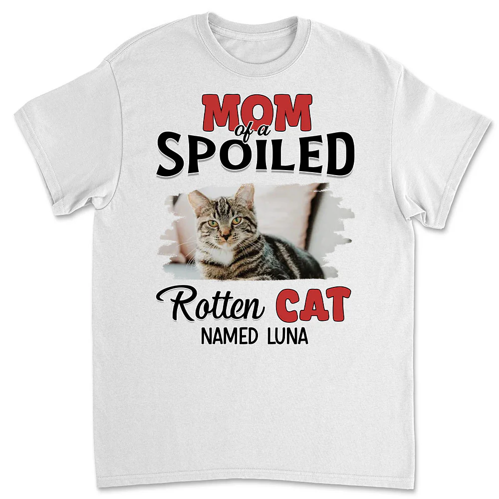 Thinking About My Spoiled Cats Photo - Personalized Custom Unisex T-Shirt
