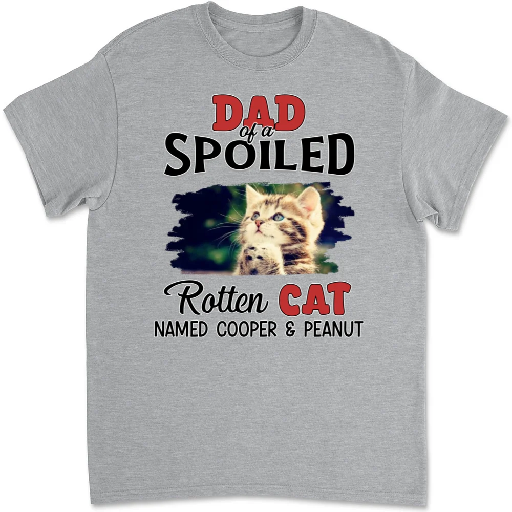 Thinking About My Spoiled Cats Photo - Personalized Custom Unisex T-Shirt - Image 6