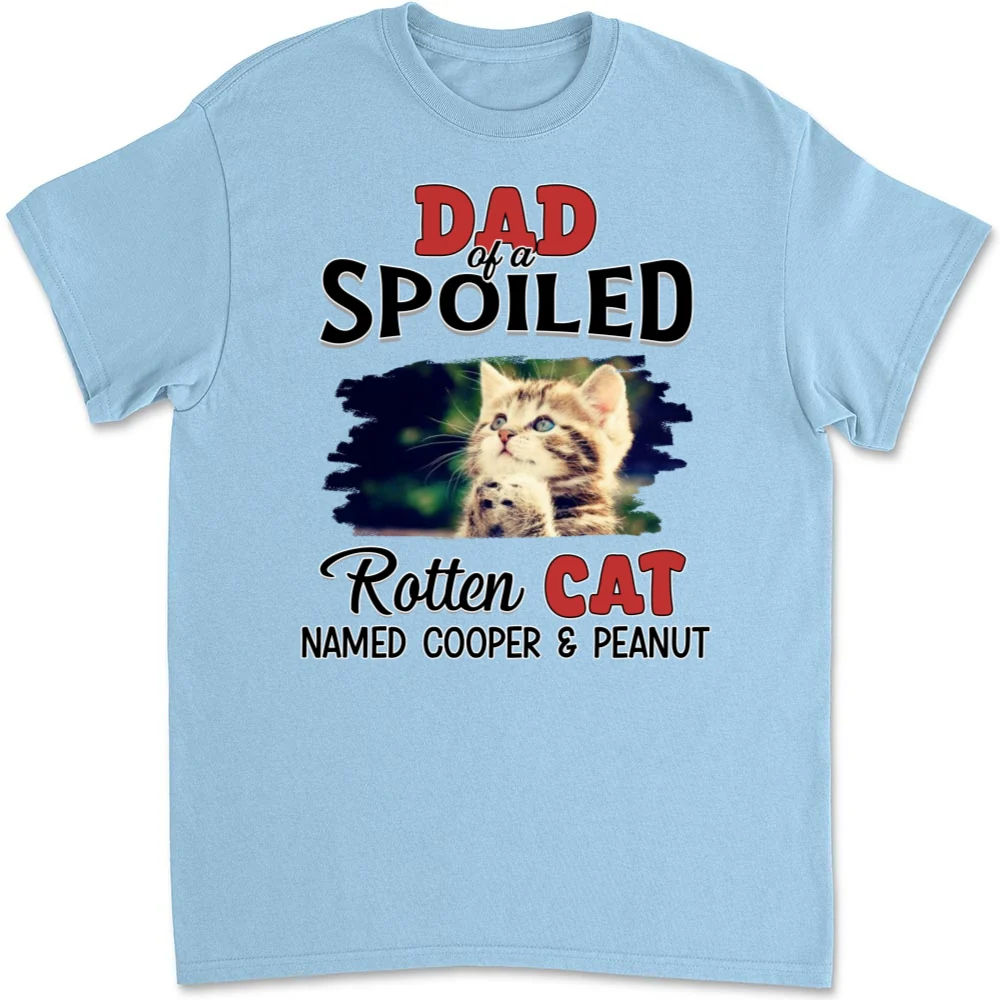 Thinking About My Spoiled Cats Photo - Personalized Custom Unisex T-Shirt - Image 7