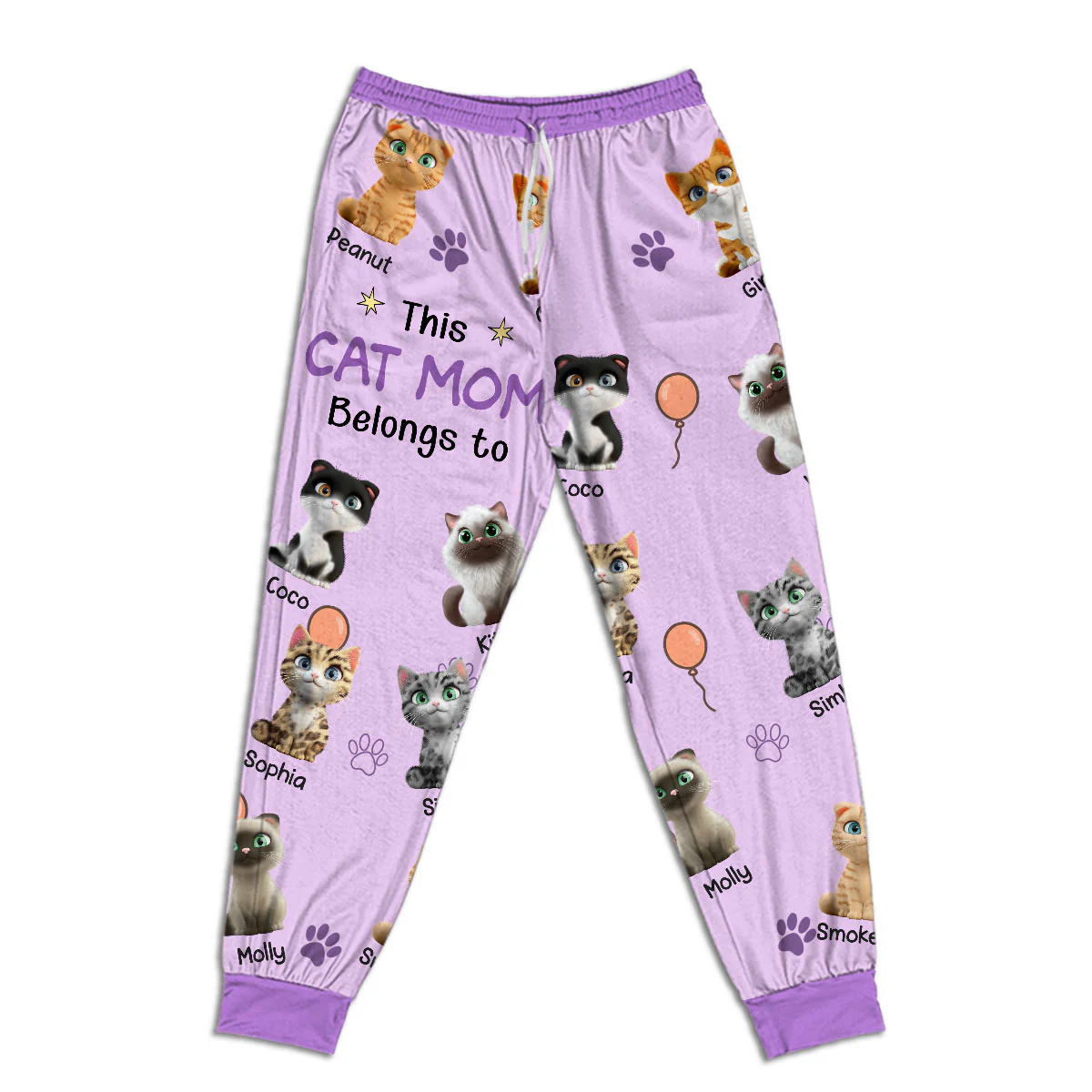 This Cat Mom Is Ours - Personalized Custom Pajama Pants