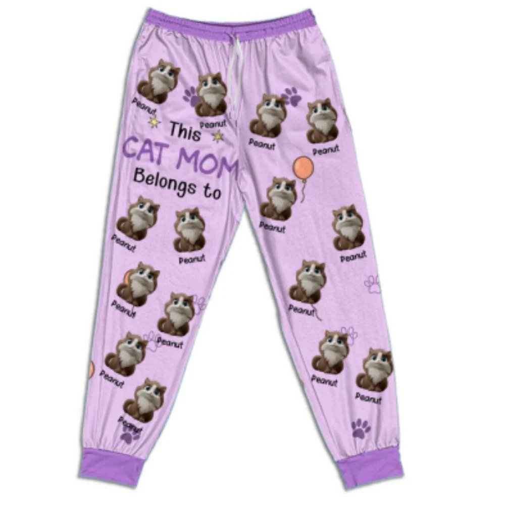 This Cat Mom Is Ours - Personalized Custom Pajama Pants - Image 5