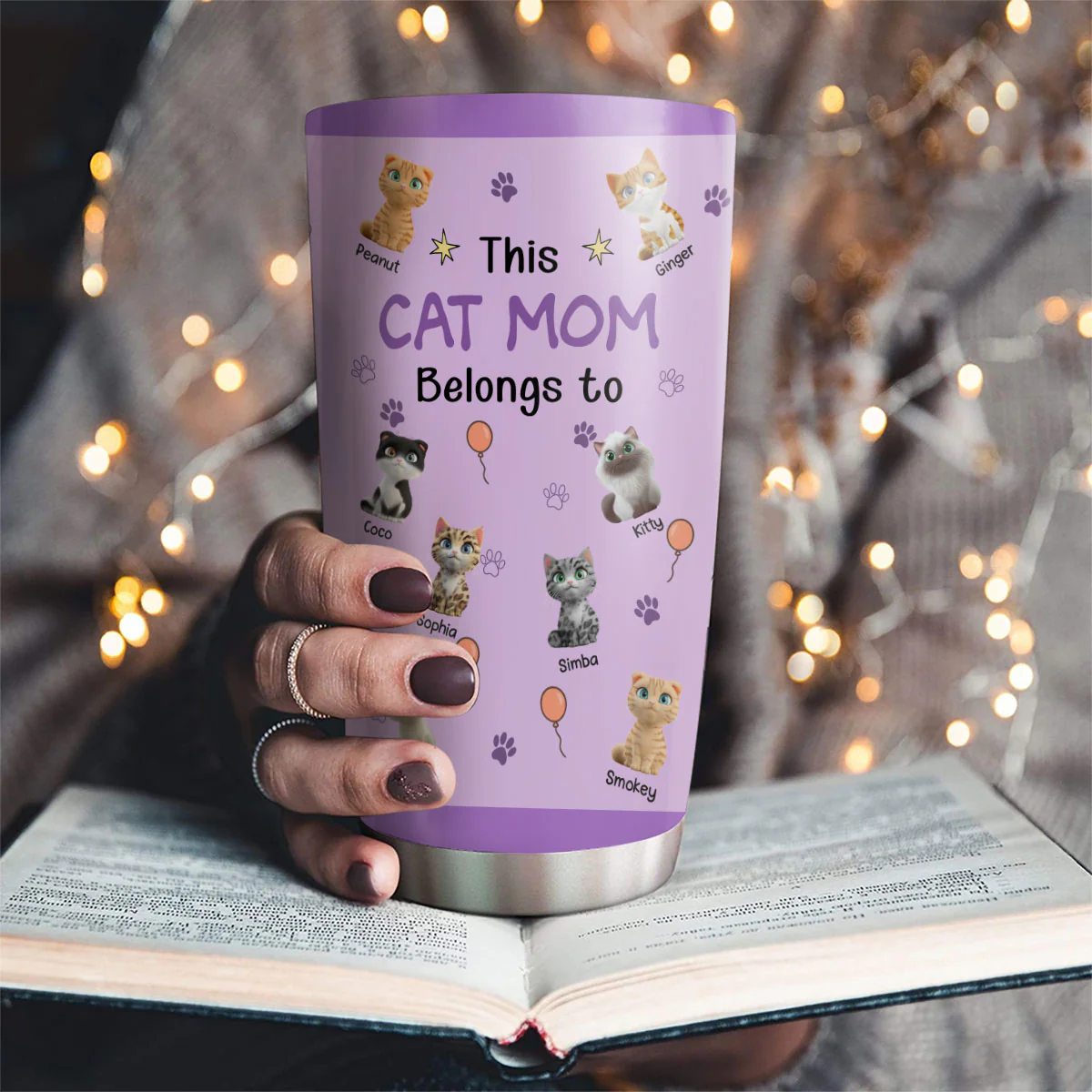 This Cat Mom Is Ours - Personalized Custom Tumbler - Image 4