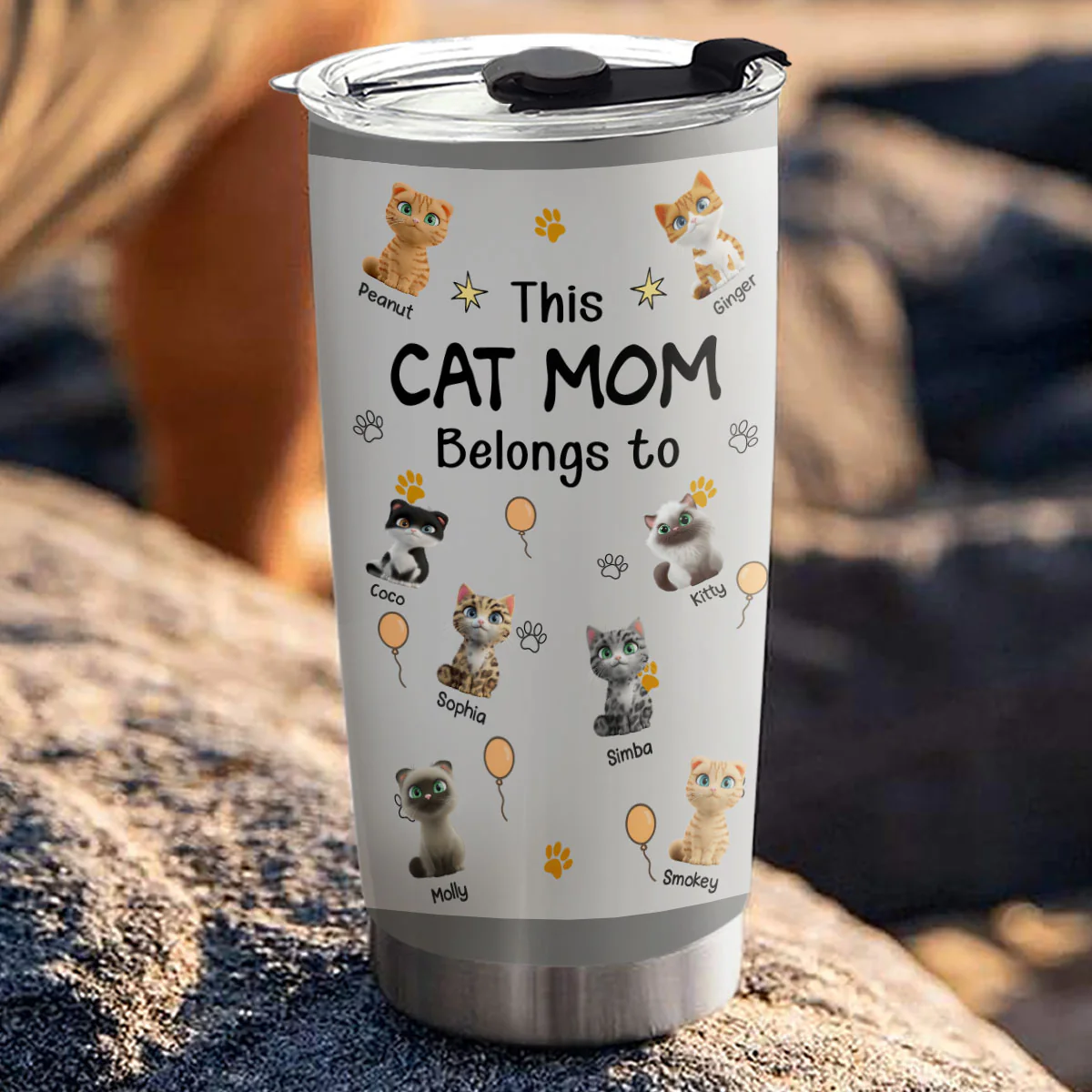 This Cat Mom Is Ours - Personalized Custom Tumbler - Image 5
